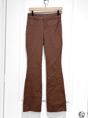 Old Navy High Rise Pixie Flare Pants Brown Sz 2 Secret Smooth Work Casual Retro